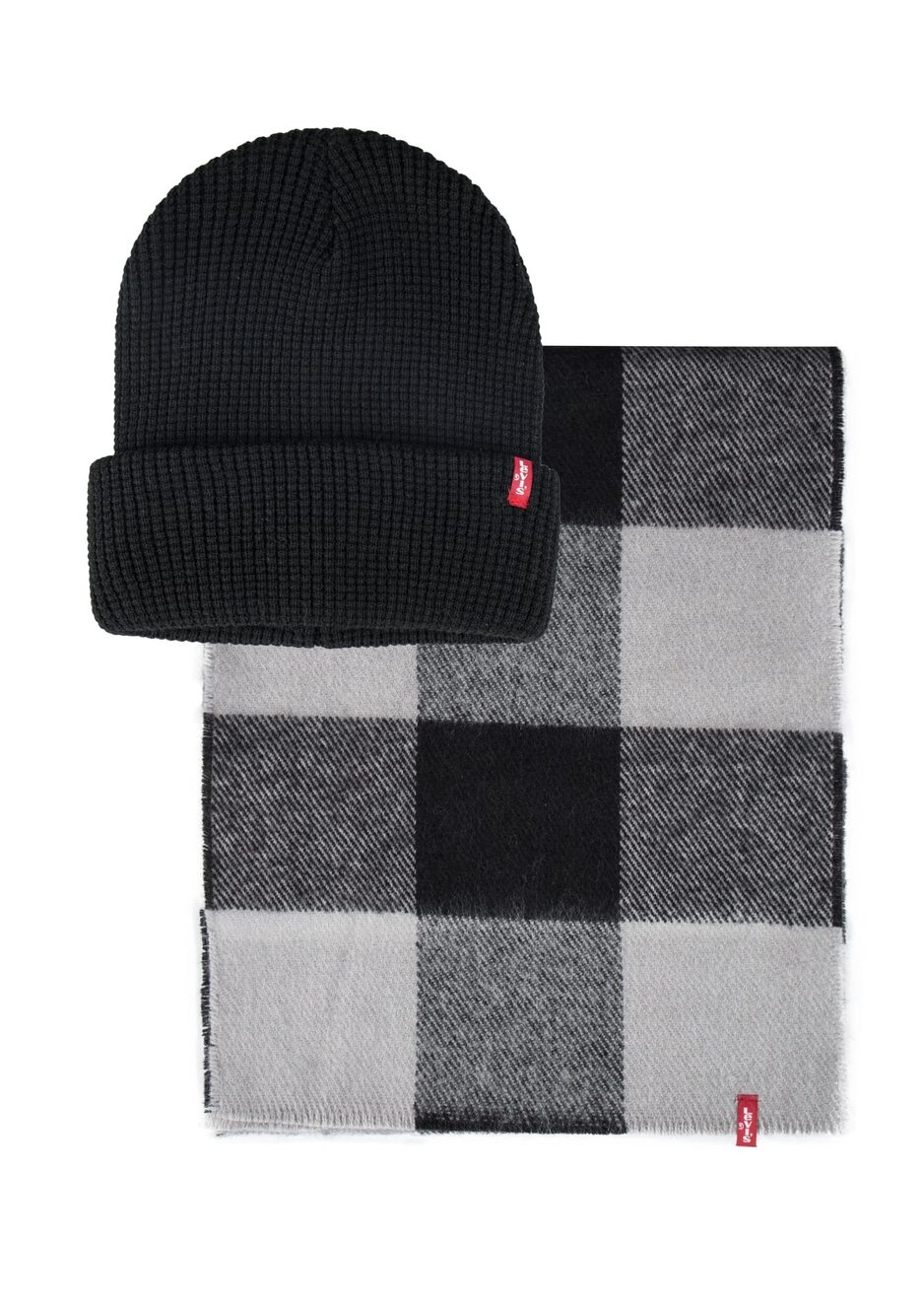 2446 Waffle Beanie + Buffalo Plaid Scarf Boxed
